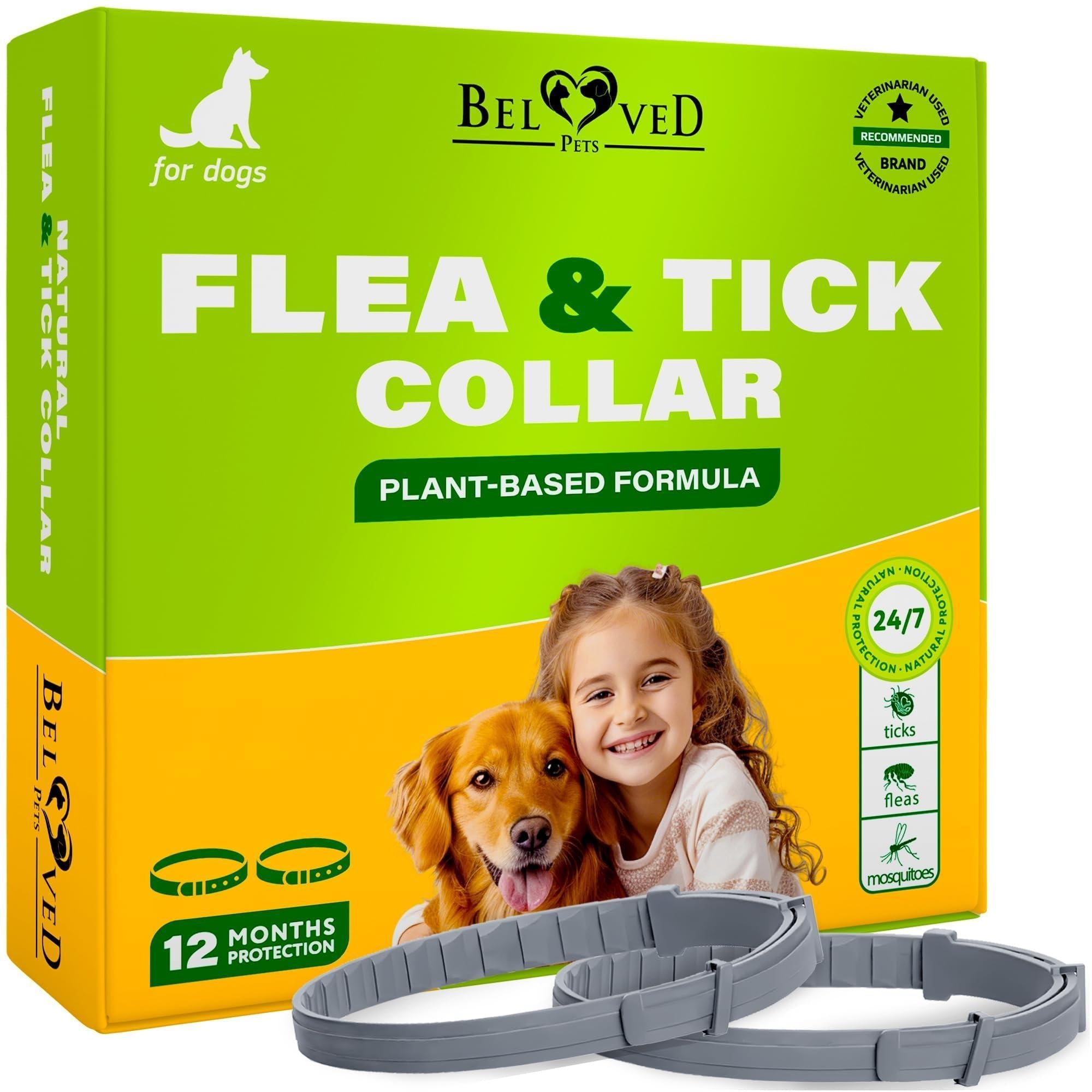 Flea & Tick Collar for Dogs — 6-Month Protection, 2-Pack