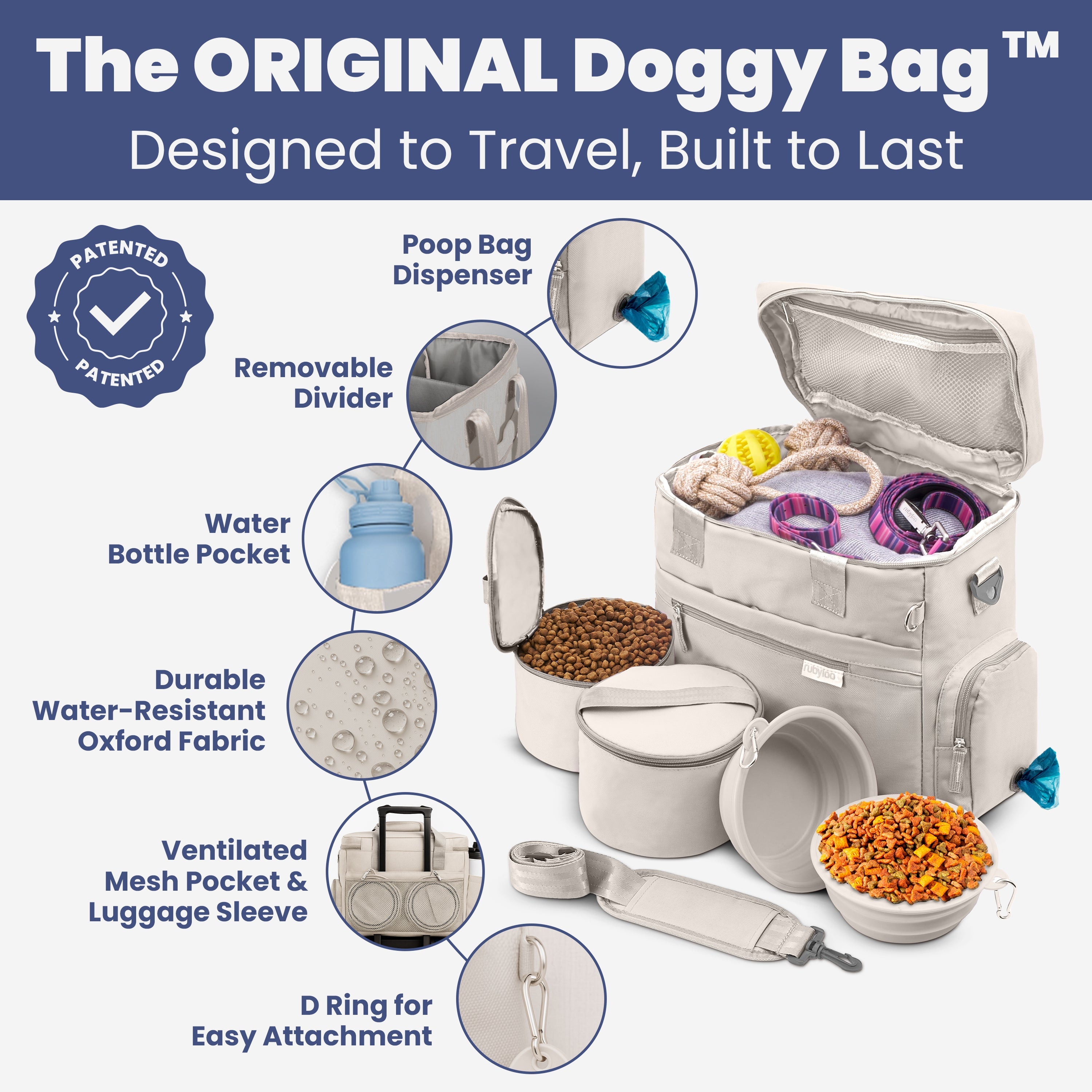 Dog Travel Bag — Organized Pet Supply Tote