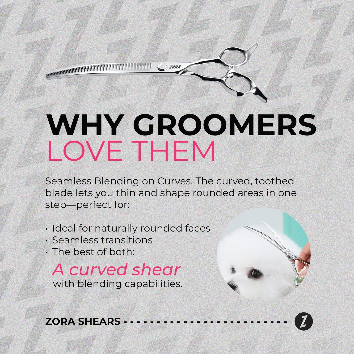 Curved Blending Shear for Dogs & Cats