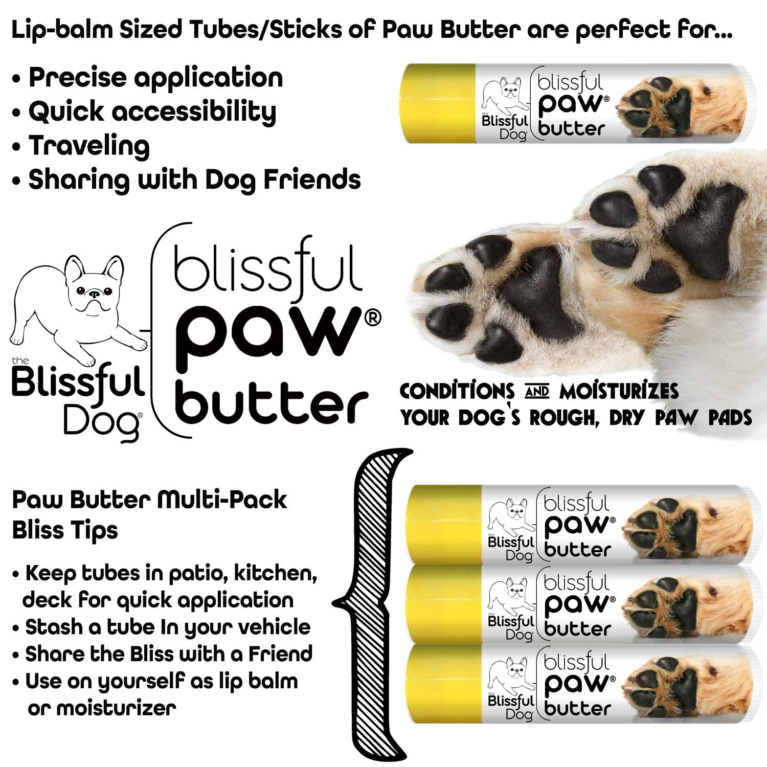 Paw Butter for Dogs — Moisturizes Rough & Dry Paw Pads