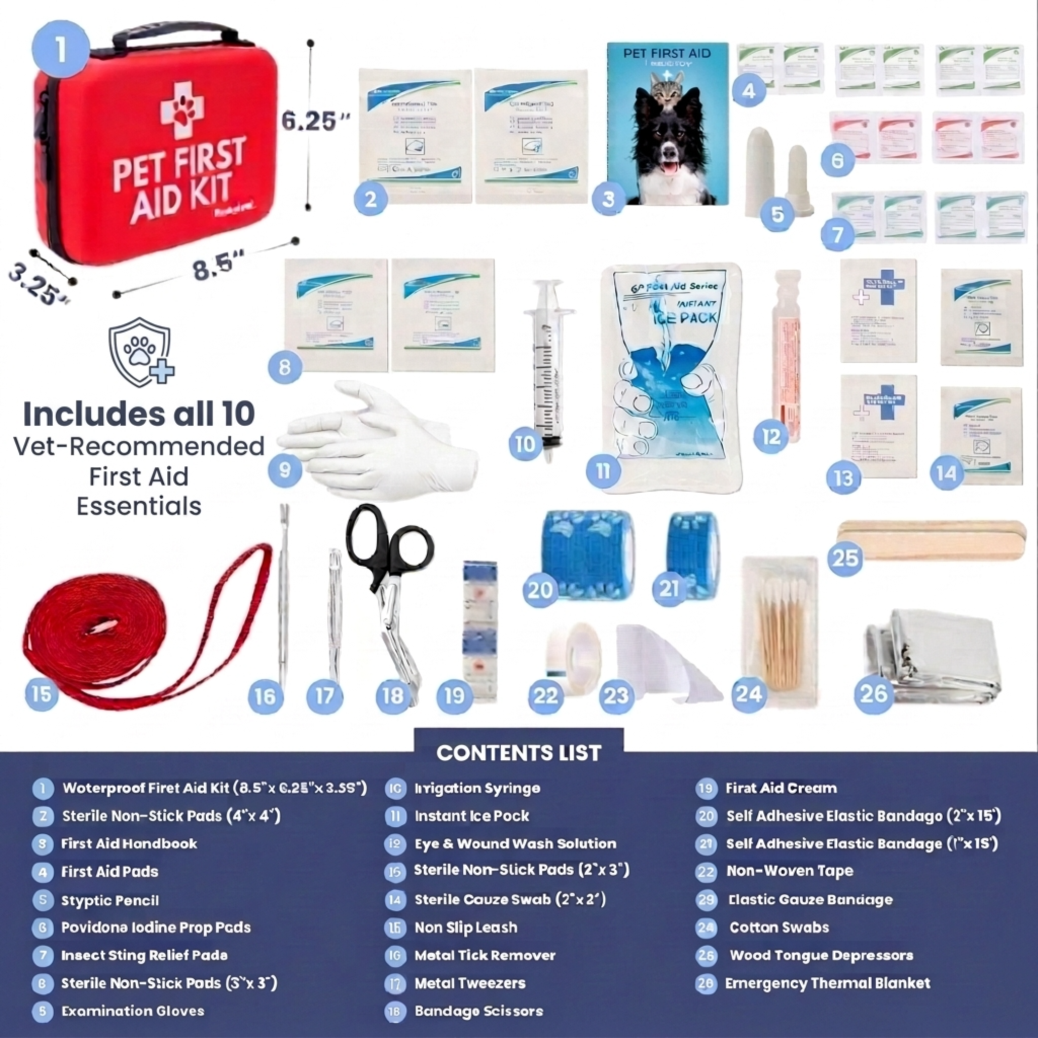Pet First Aid Kit for Dogs & Cats — Vet-Approved Essentials