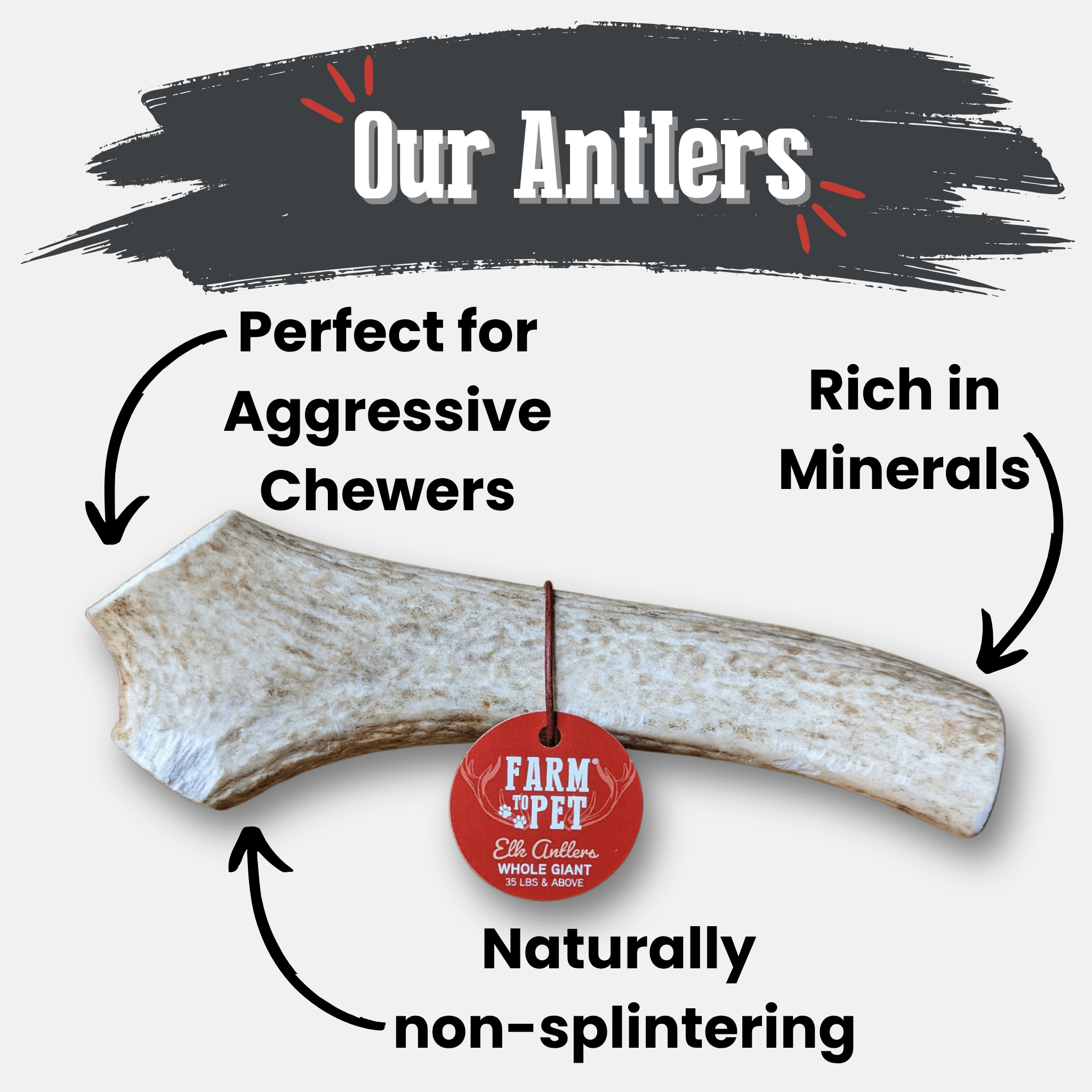 All-Natural Elk Antler Chews for Dogs