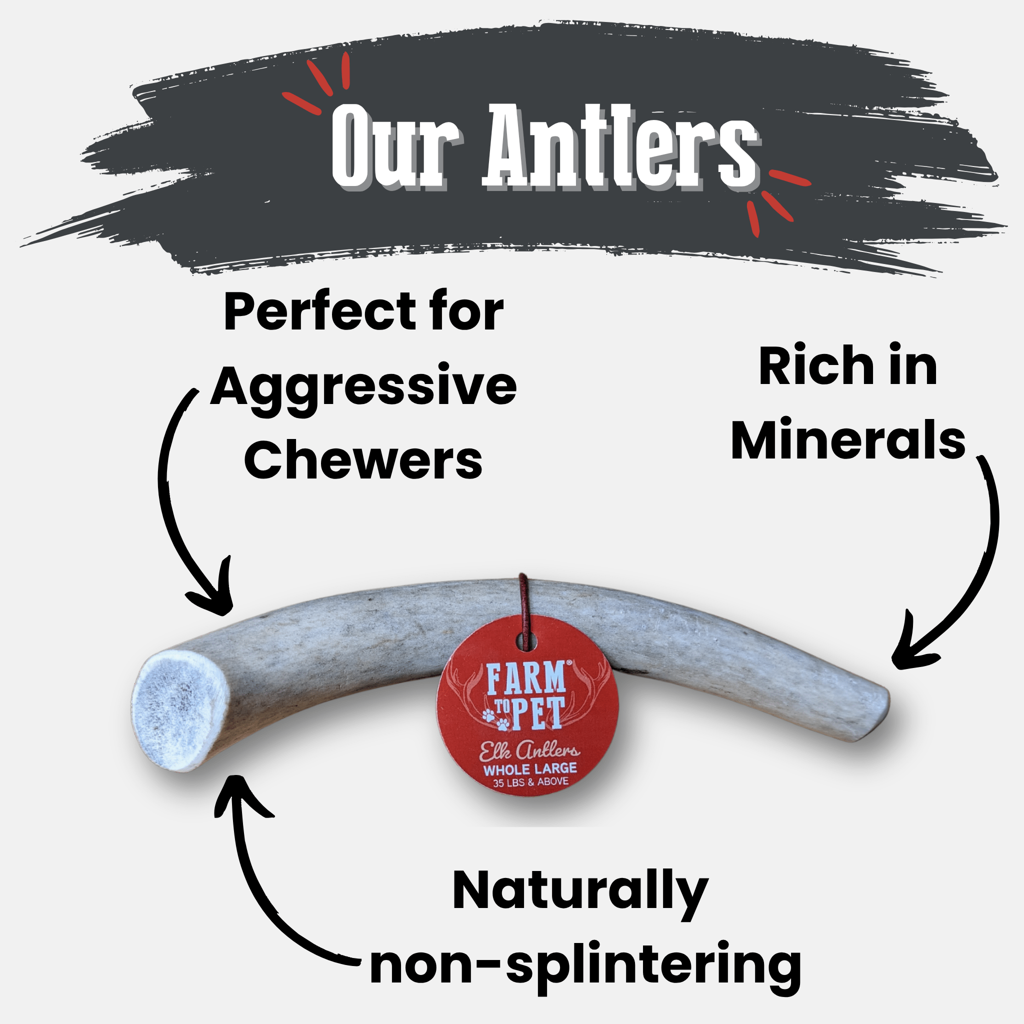 All-Natural Elk Antler Chews for Dogs