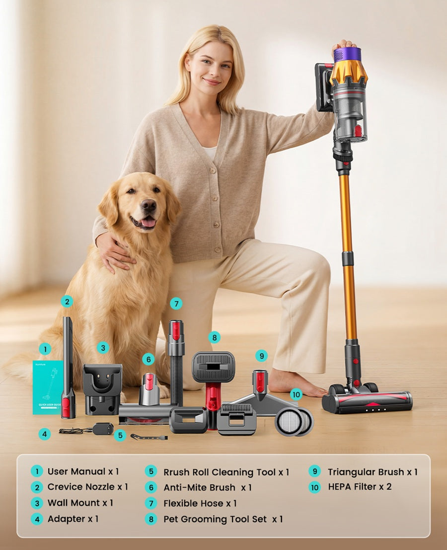 Pet Hair Vacuum Cleaner & Grooming Kit