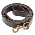 Flat Leather Dog Leash with Hand Strap — 6 Feet