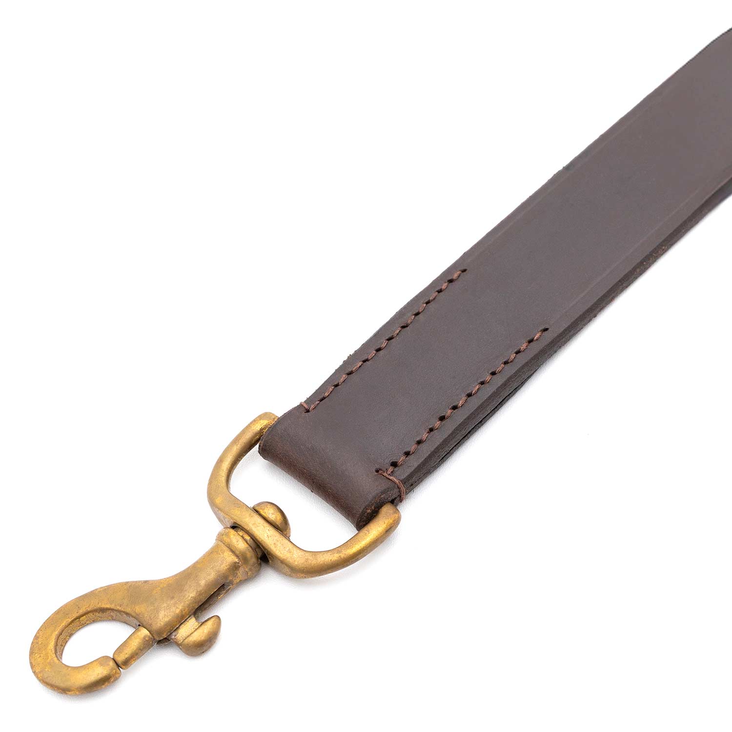 Flat Leather Dog Leash with Hand Strap — 6 Feet