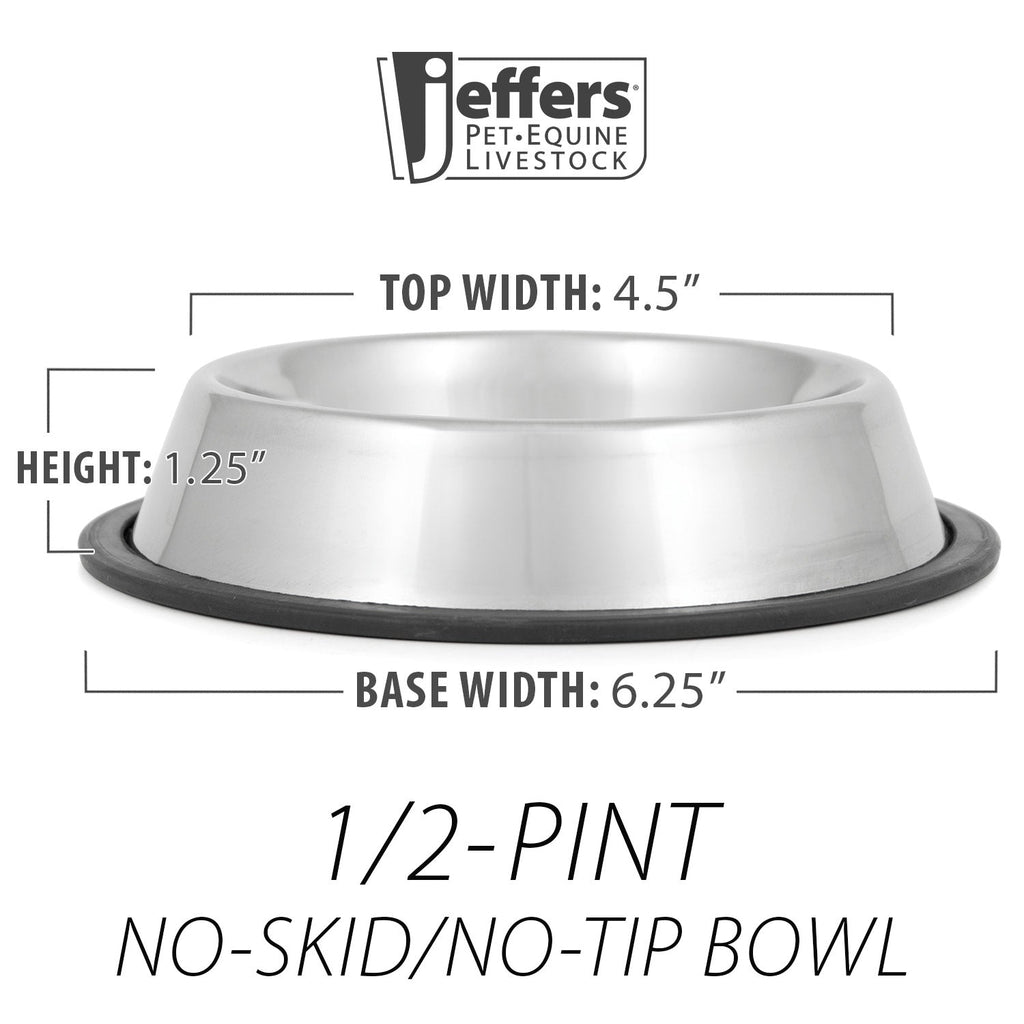 No-Tip Stainless Steel Pet Bowl for Dogs & Cats