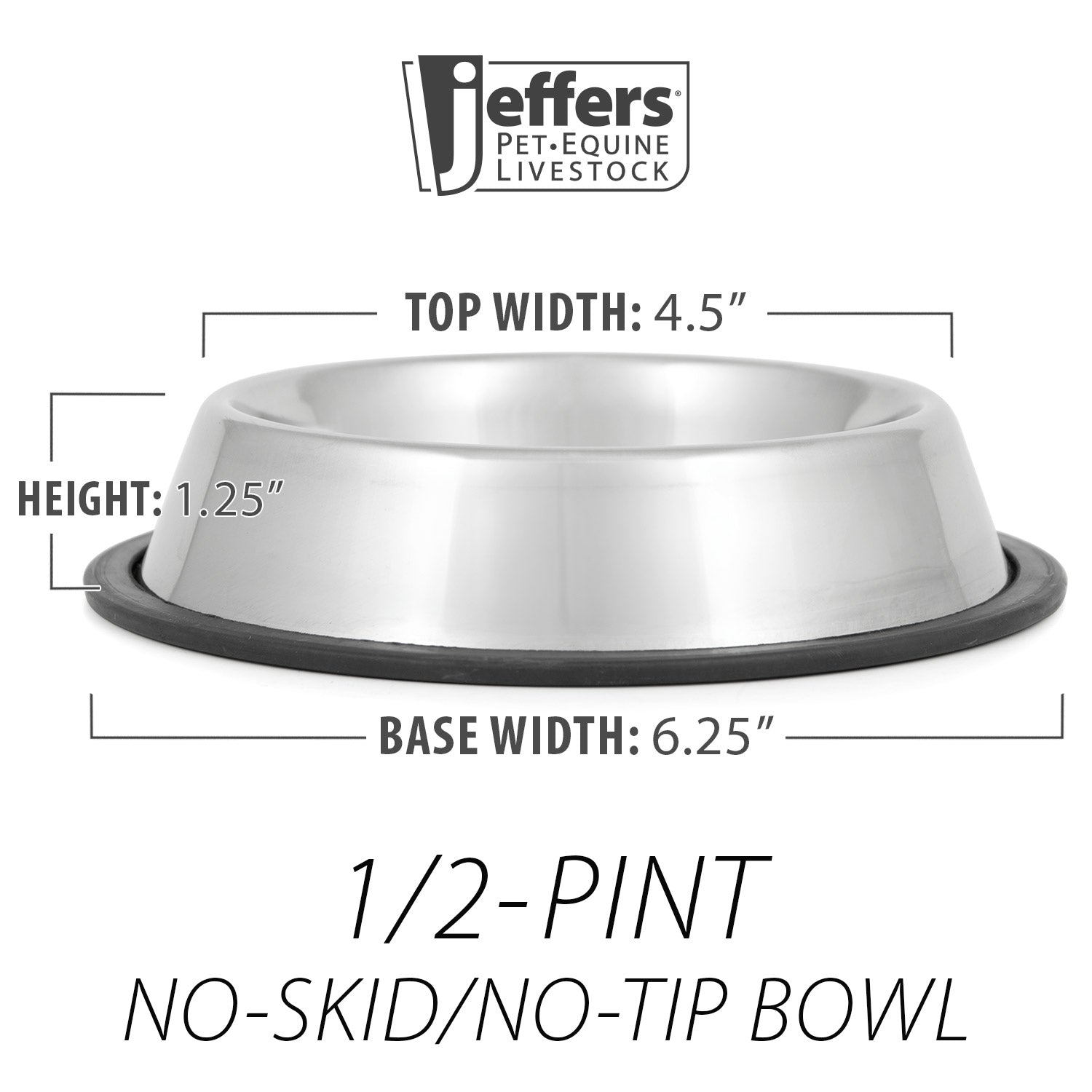 No-Tip Stainless Steel Pet Bowl for Dogs & Cats