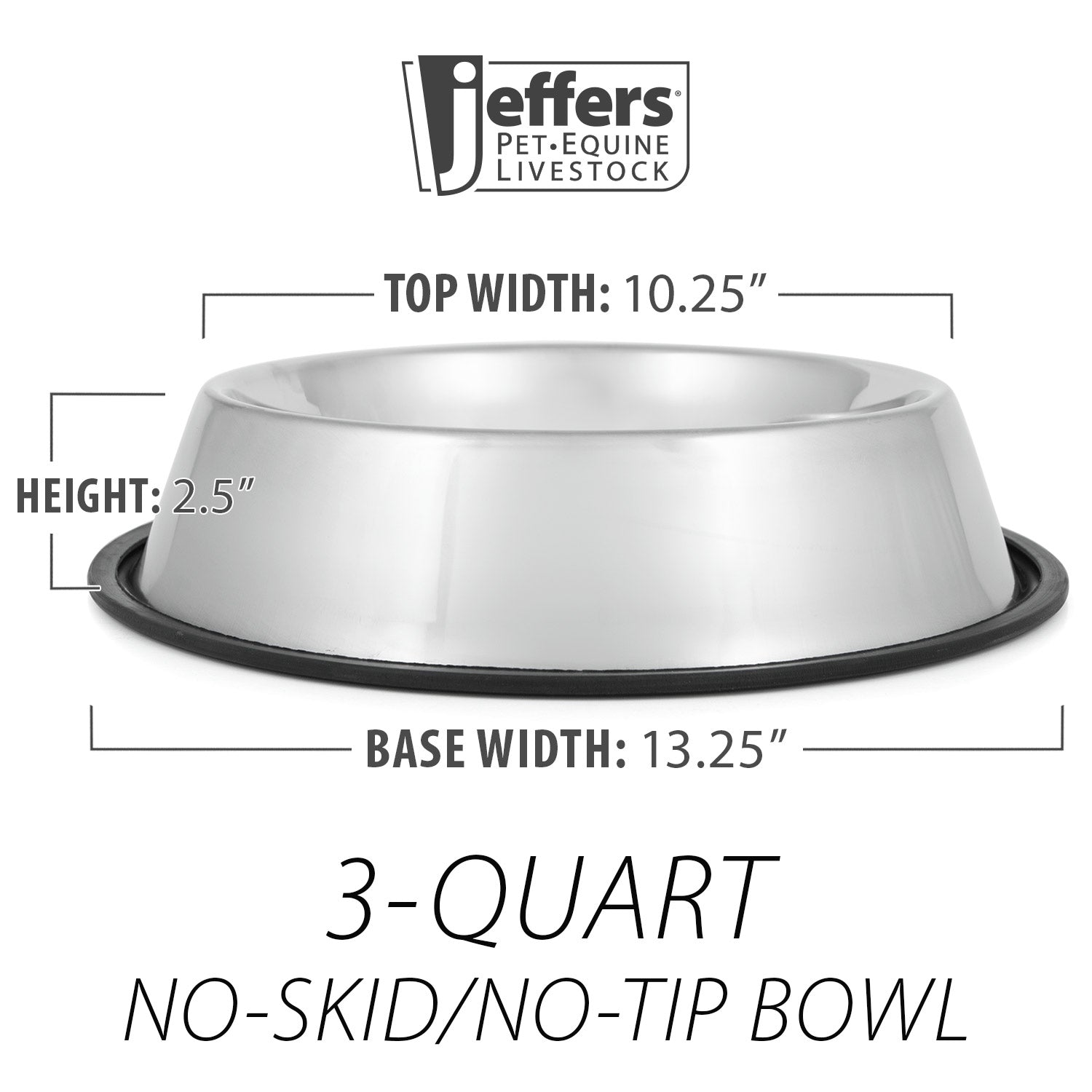 No-Tip Stainless Steel Pet Bowl for Dogs & Cats