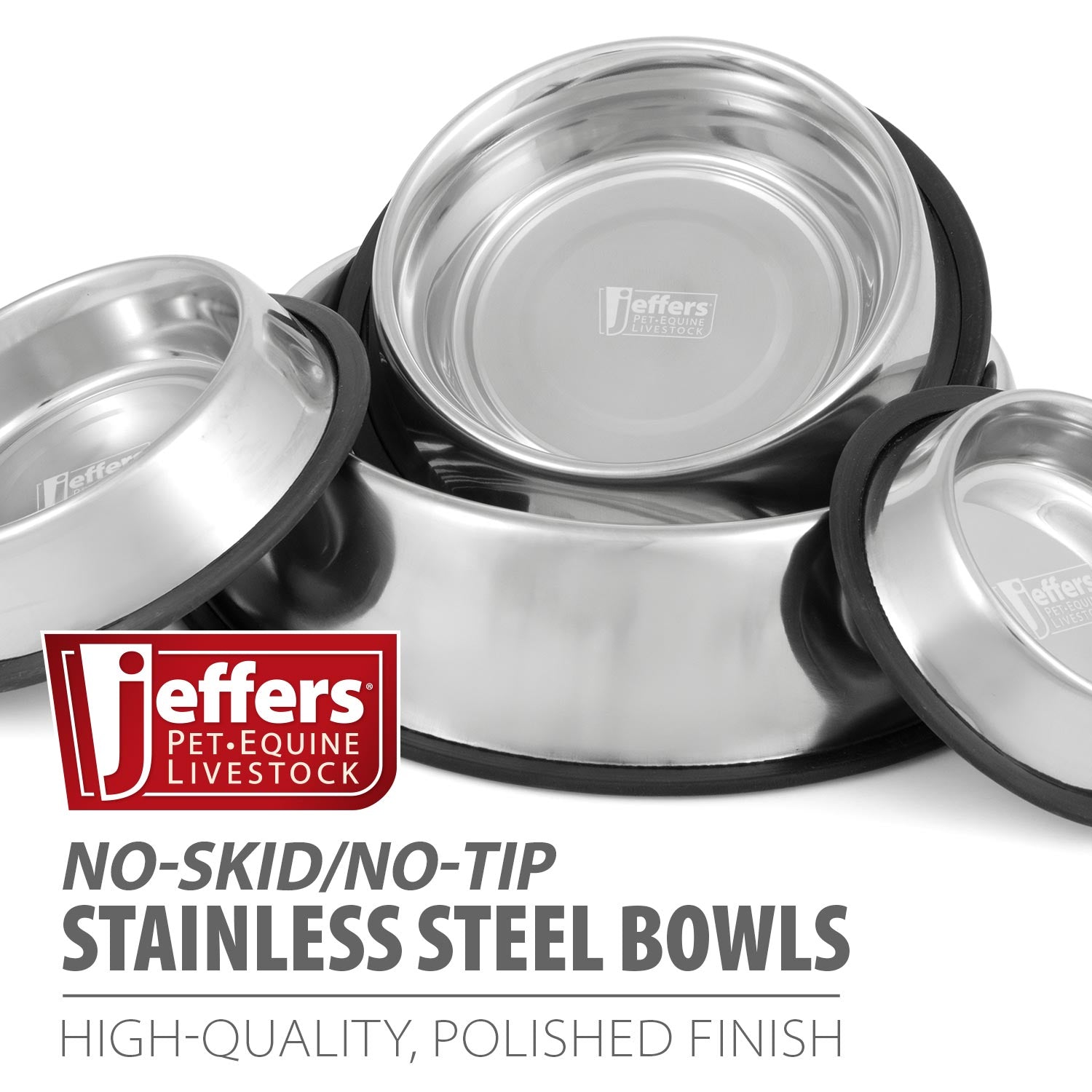 No-Tip Stainless Steel Pet Bowl for Dogs & Cats