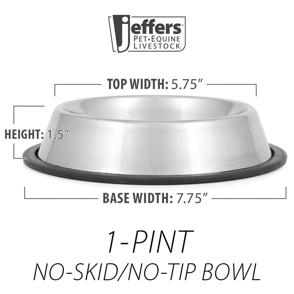 No-Tip Stainless Steel Pet Bowl for Dogs & Cats