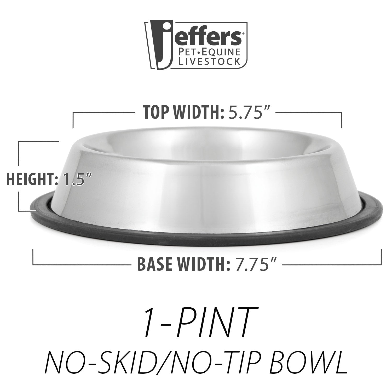 No-Tip Stainless Steel Pet Bowl for Dogs & Cats