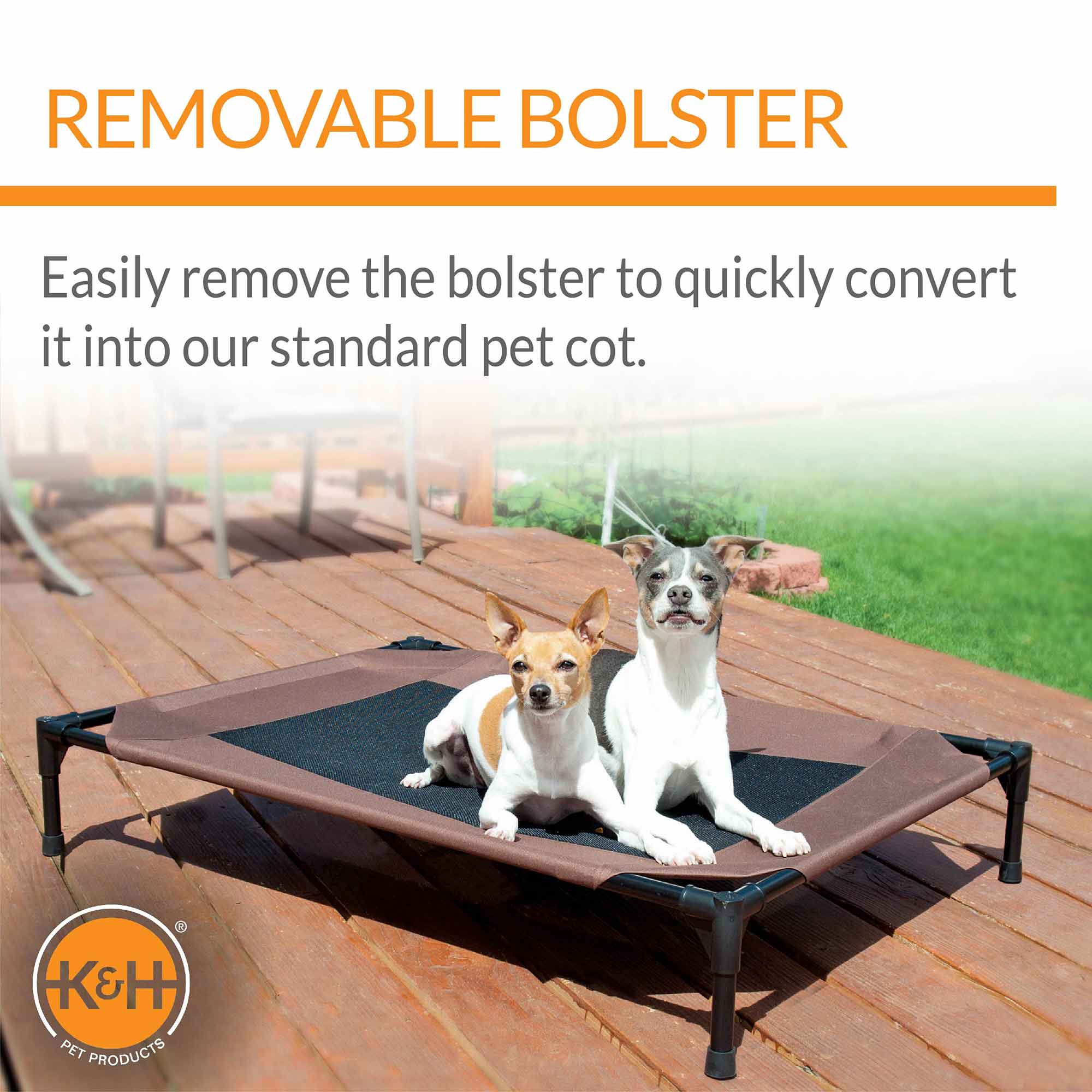 Elevated Pet Cot with Bolster — Indoor & Outdoor Dog Bed