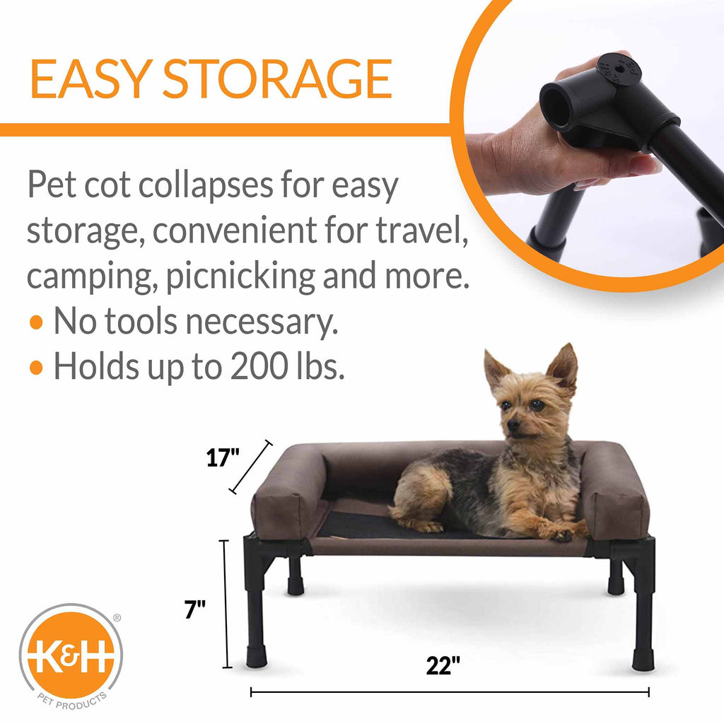 Elevated Pet Cot with Bolster — Indoor & Outdoor Dog Bed