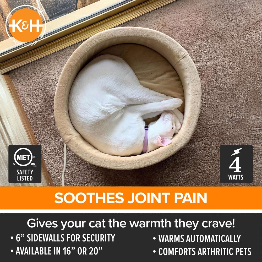 Heated Indoor Cat Bed — Safe, Energy-Efficient & Washable