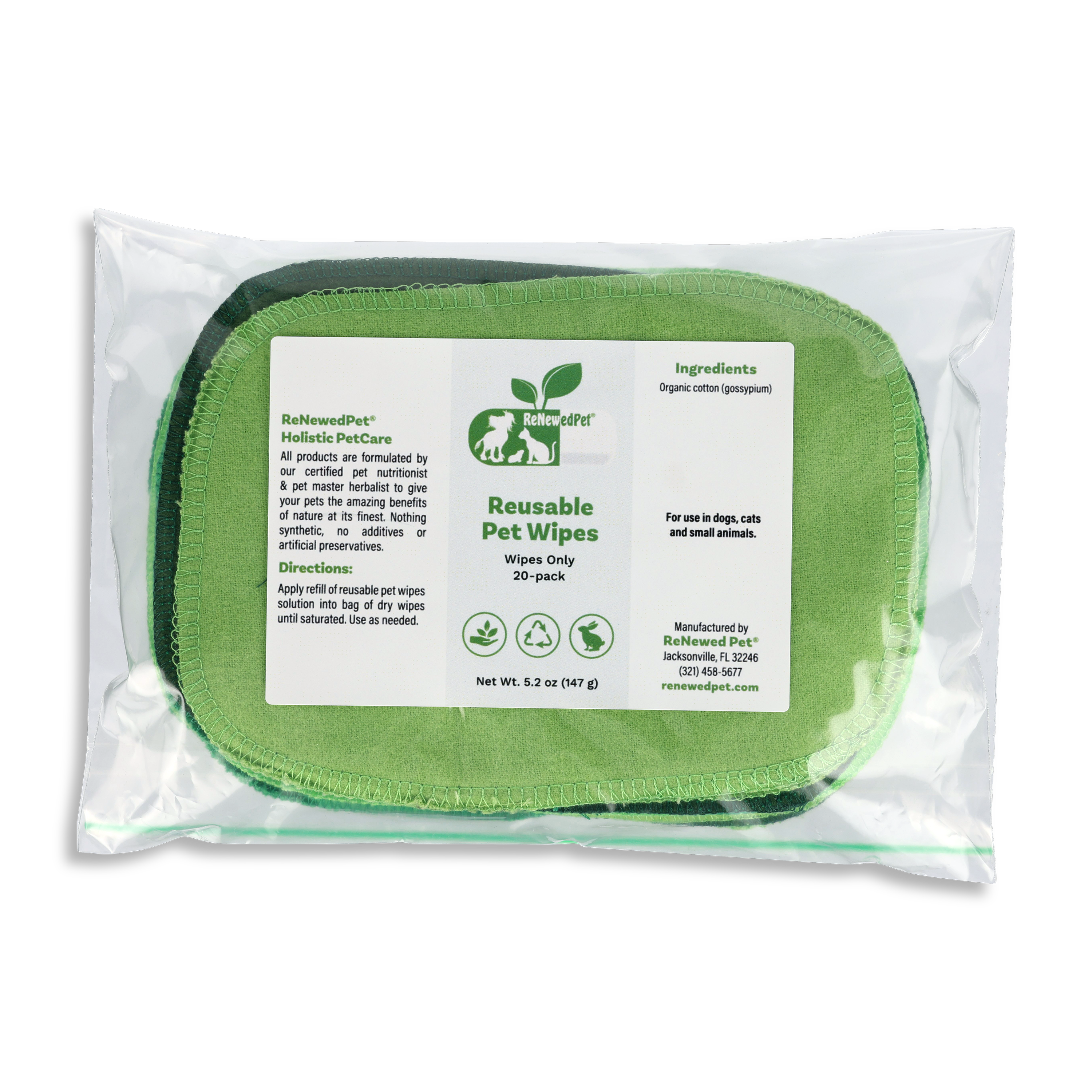 Reusable Pet Wipes for Dogs & Cats